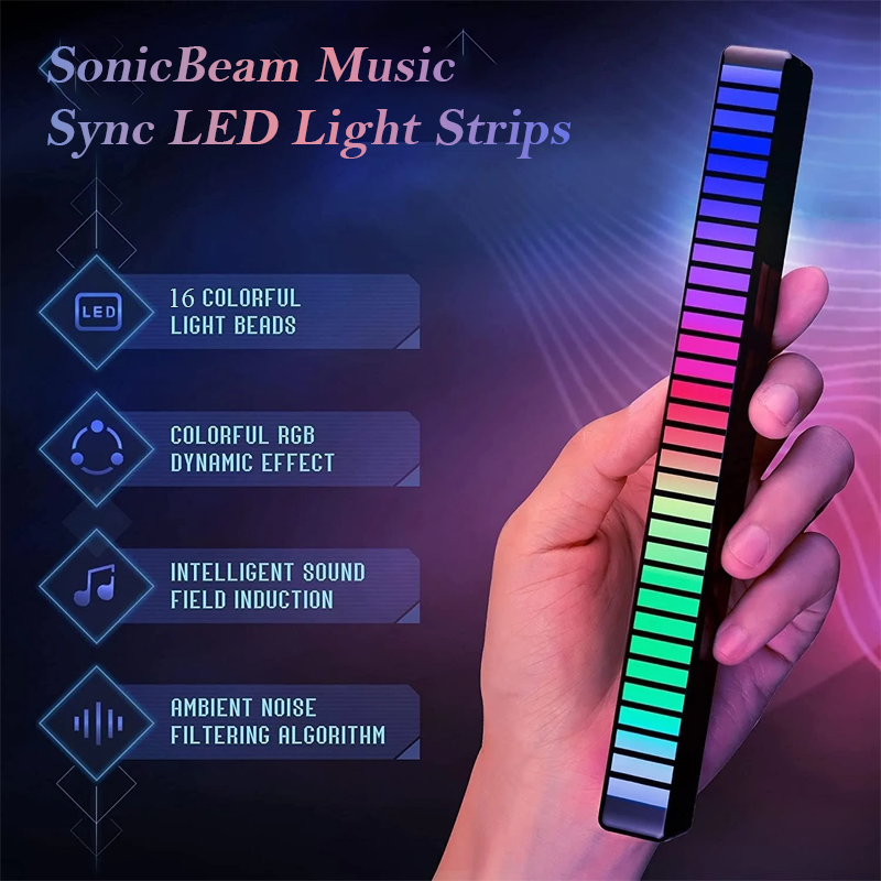 HandyFidgetGround™ SonicBeam Music Sync LED Light Strips