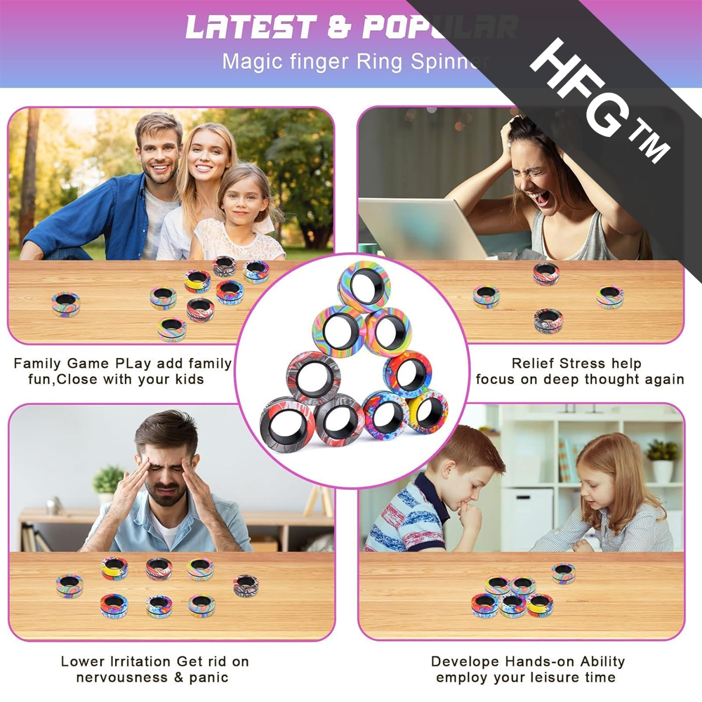 HandyFidgetGround™ Finger Magnetic Rings Skill Fidget
