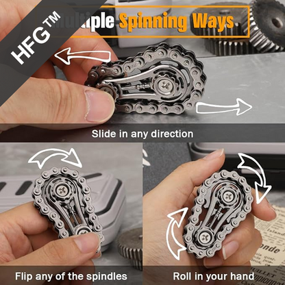 HandyFidgetGround™ Metal Chain Gear Spinner Special Edition