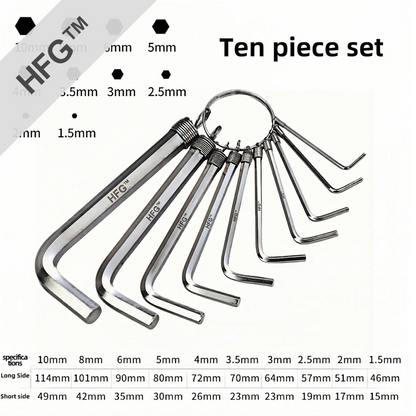 HandyFidgetGround™ Metric Hex Key Tool Set