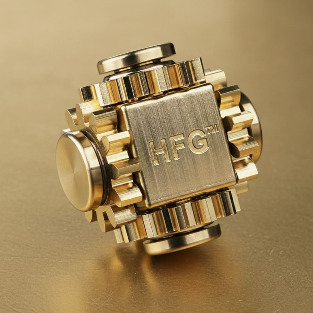 HandyFidgetGround™ Pure Brass Mechanical Cube Spinner