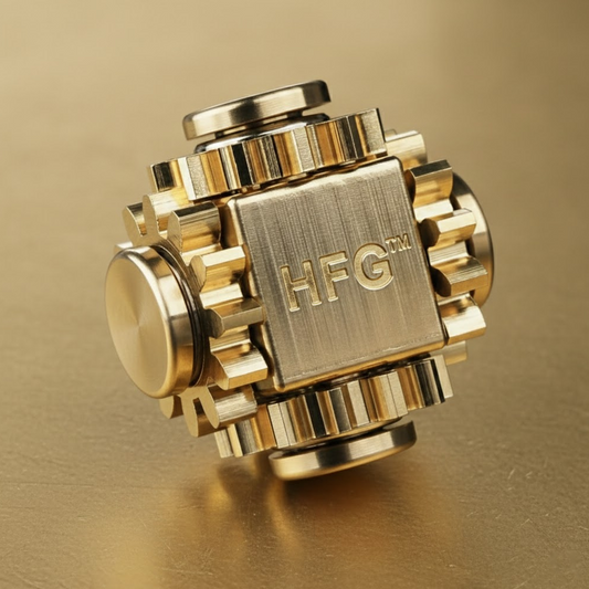 HandyFidgetGround™ Pure Brass Mechanical Cube Spinner