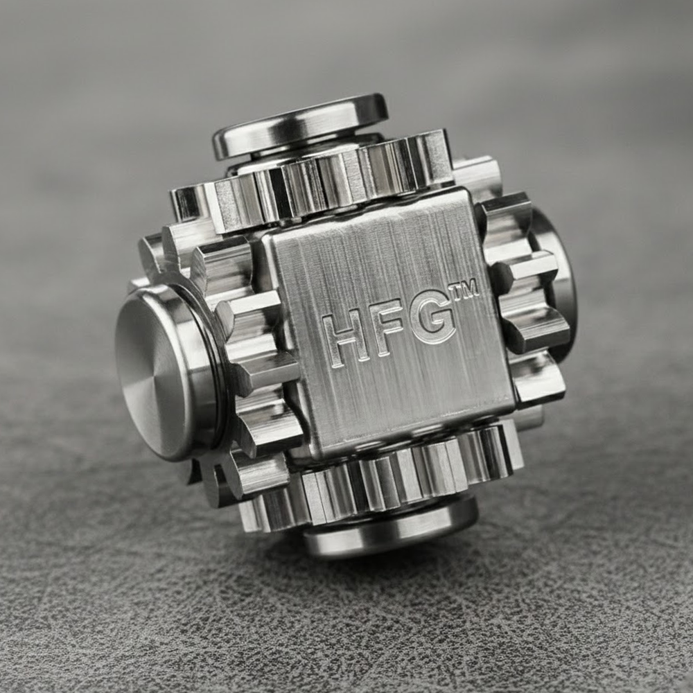 HandyFidgetGround™ Pure Brass Mechanical Cube Spinner