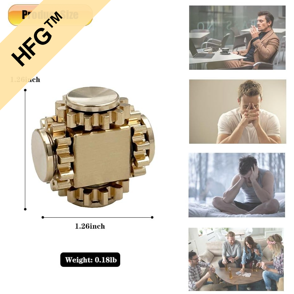 HandyFidgetGround™ Pure Brass Mechanical Cube Spinner