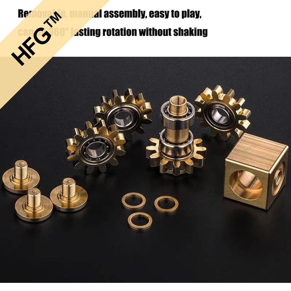 HandyFidgetGround™ Pure Brass Mechanical Cube Spinner