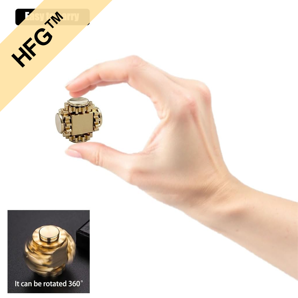 HandyFidgetGround™ Pure Brass Mechanical Cube Spinner