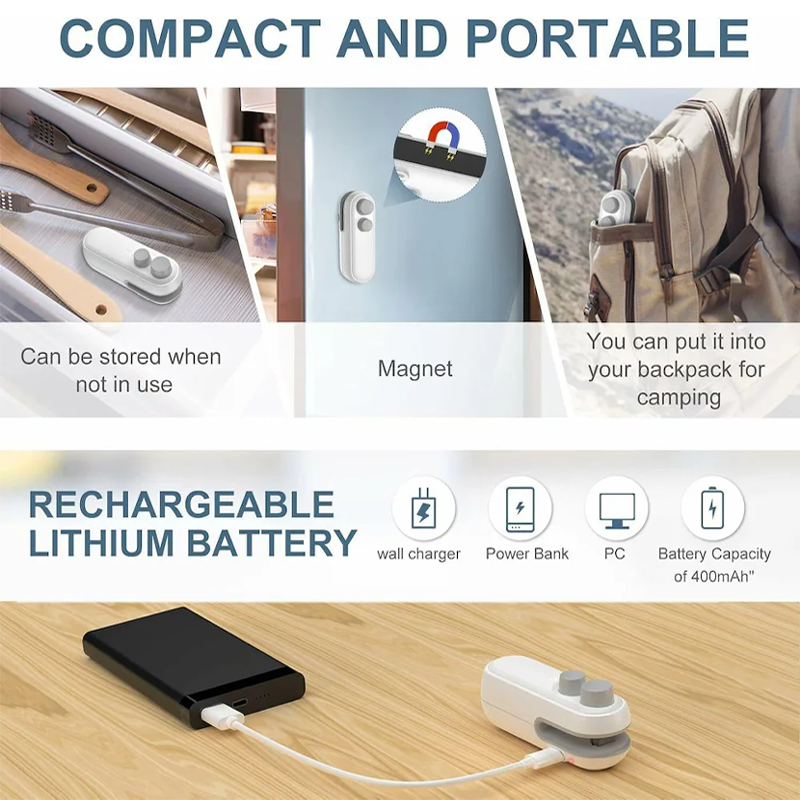 HandyFidgetGround™ FoodLock 2-in-1 Mini Heat Sealer Cutter